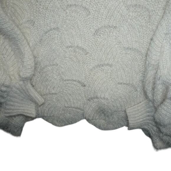 Anthropologie Cream Knit Oversized Sweater Poncho One Size Cozy Fuzzy Pullover - Picture 10 of 12